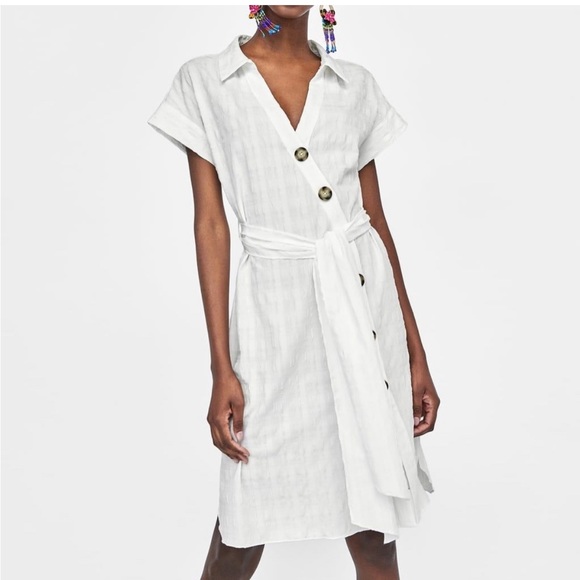 Zara asymmetric button dress - Picture 3 of 10